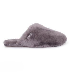 UGG Shearling Fluff Clog Slipper Slip On Shoe Gray Size 8
